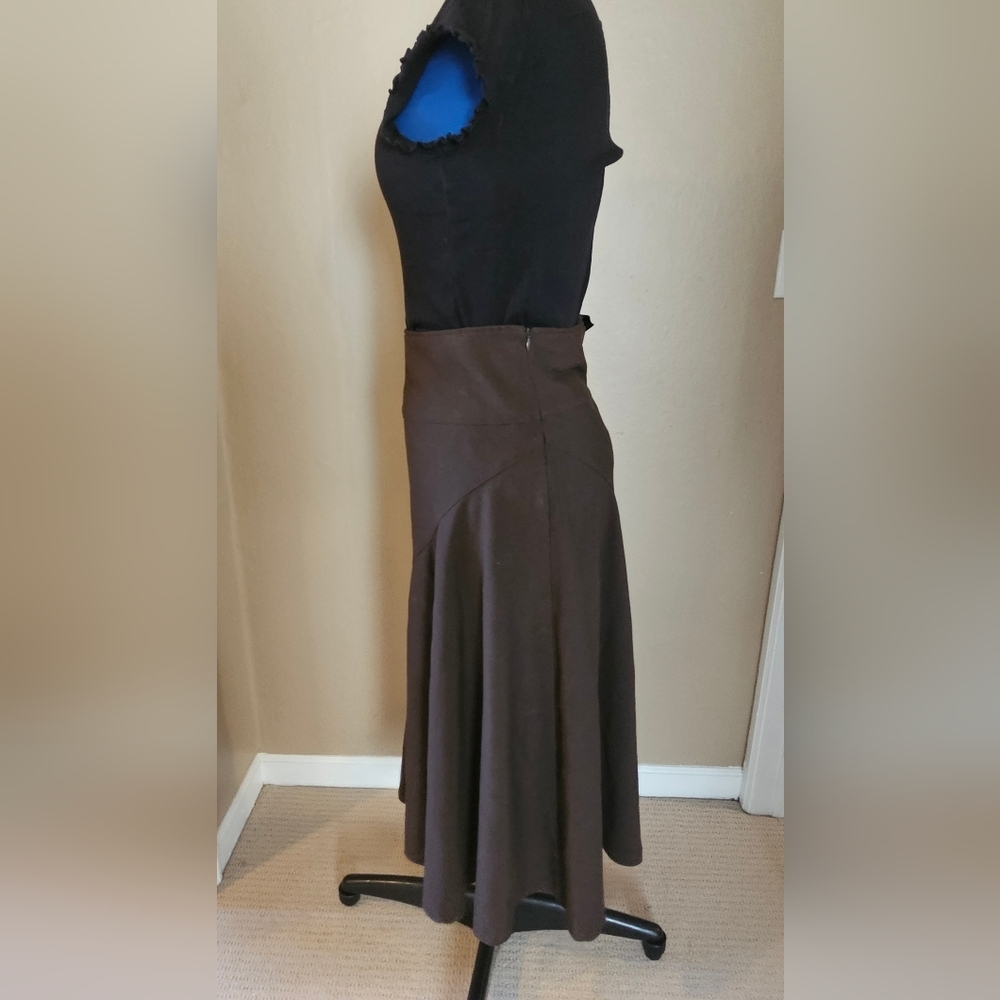 Dark brown swing skirt